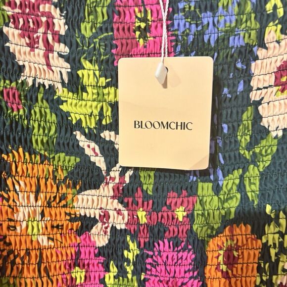 BLOOMCHIC Floral Dress Size US 22-24 UK 26-28 EU 52-54 EEUC Smocked Multicolor - Picture 5 of 8
